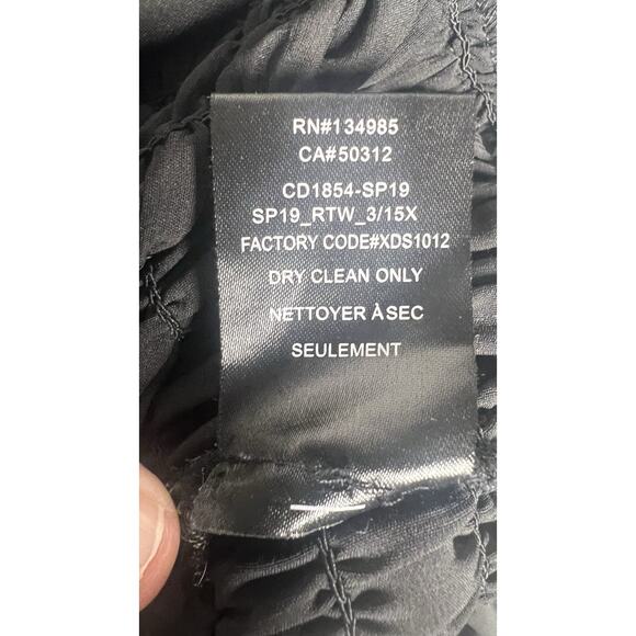 For Love & Lemons Medium Revolve Dixon Black Floral Chiffon Smocked Mini Dress - Picture 9 of 11